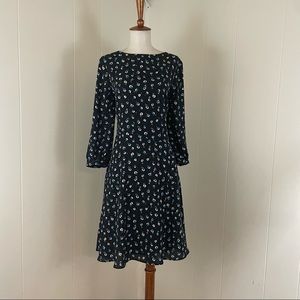 Banana Republic Factory Floral 3/4 Sleeve A-Line Dress